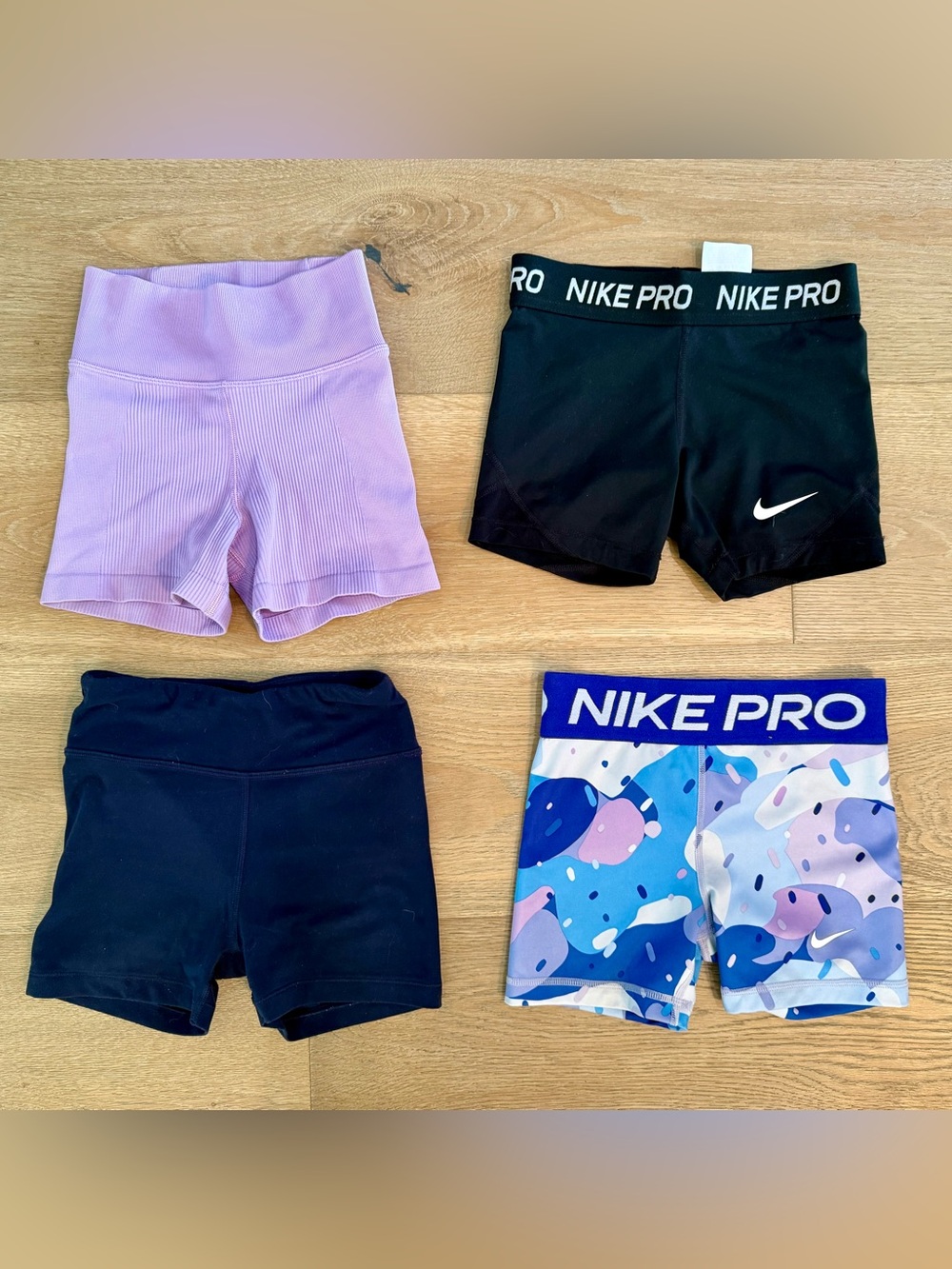 Girls' Athletic Shorts set of 4- Nike & Athleta Girl size 7/small